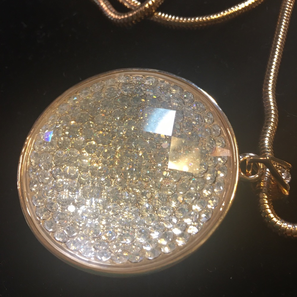 FAUX-DIAMOND CHIP DISC 30+" NECKLACE